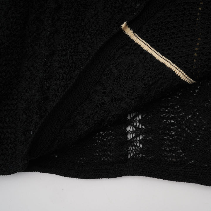 Avellia Maëlys Noir Striped Net Maxi Dress