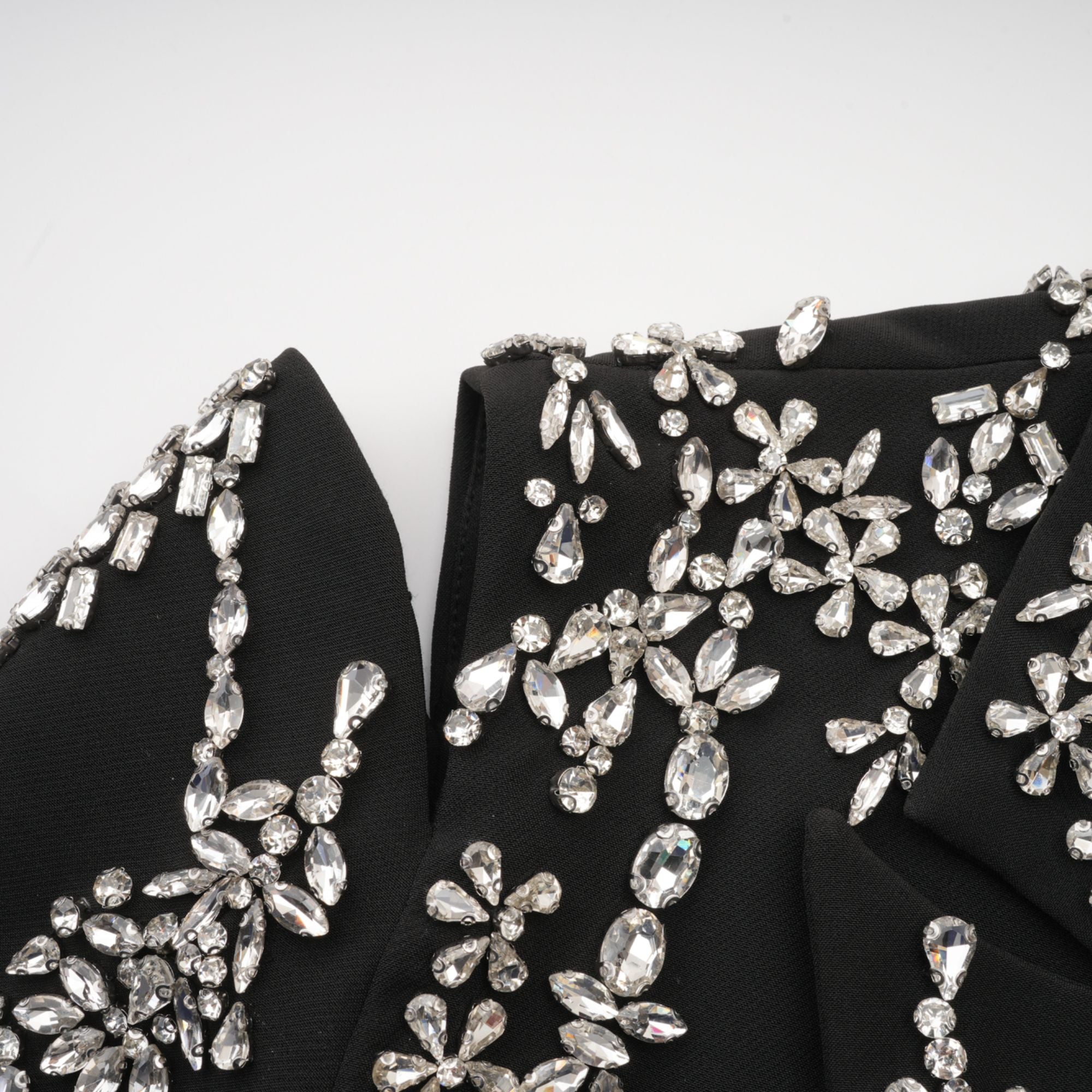Audrey black crystal-embellished cut-out jacket