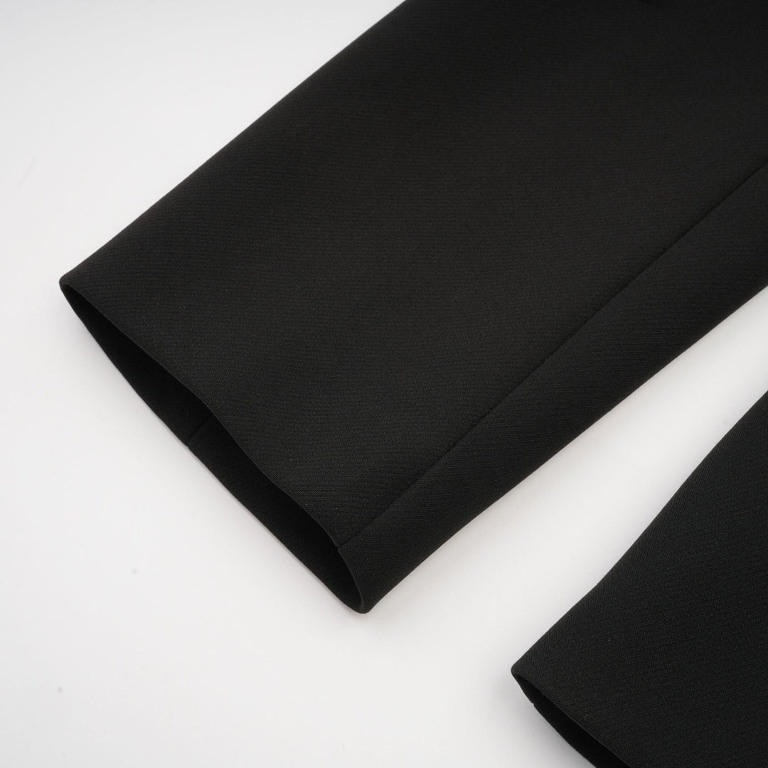 Audrey black crystal-embellished cut-out jacket