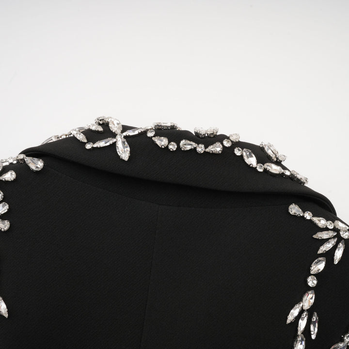 Audrey black crystal-embellished cut-out jacket