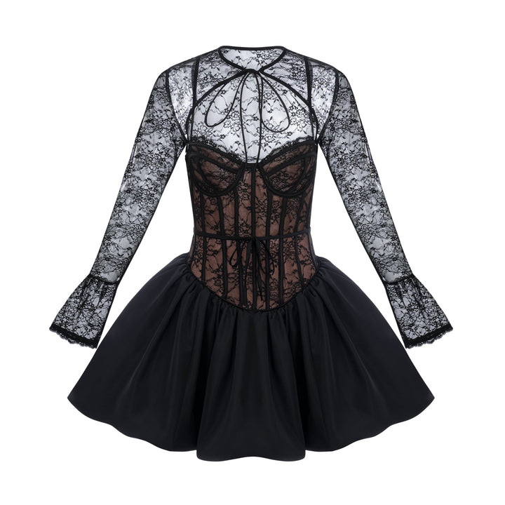 Avellia Noir Bloom Lace Vest & Dress Set