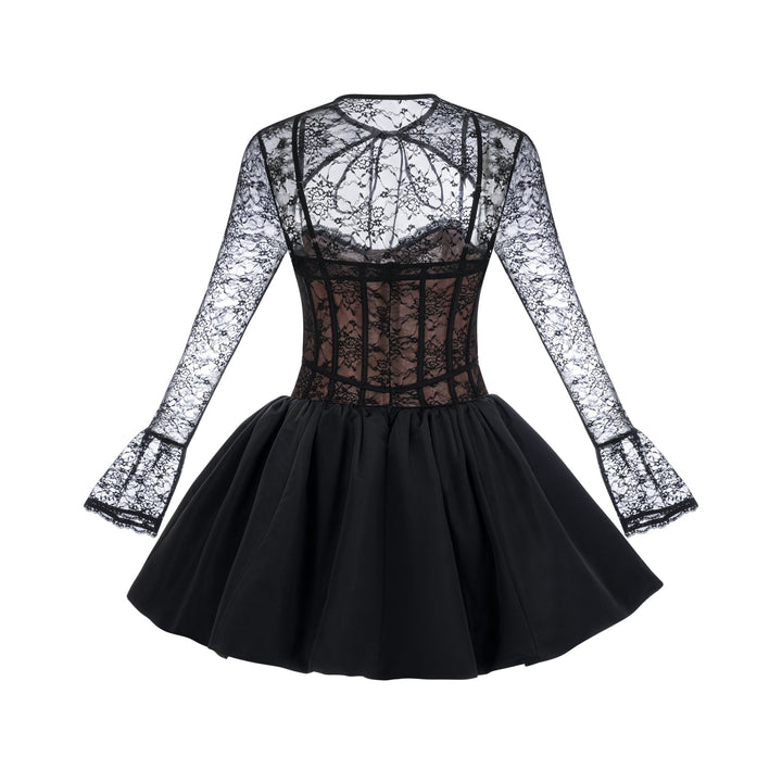 Avellia Noir Bloom Lace Vest & Dress Set