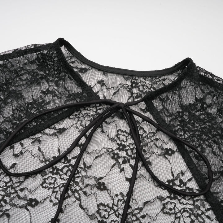 Avellia Noir Bloom Lace Vest & Dress Set