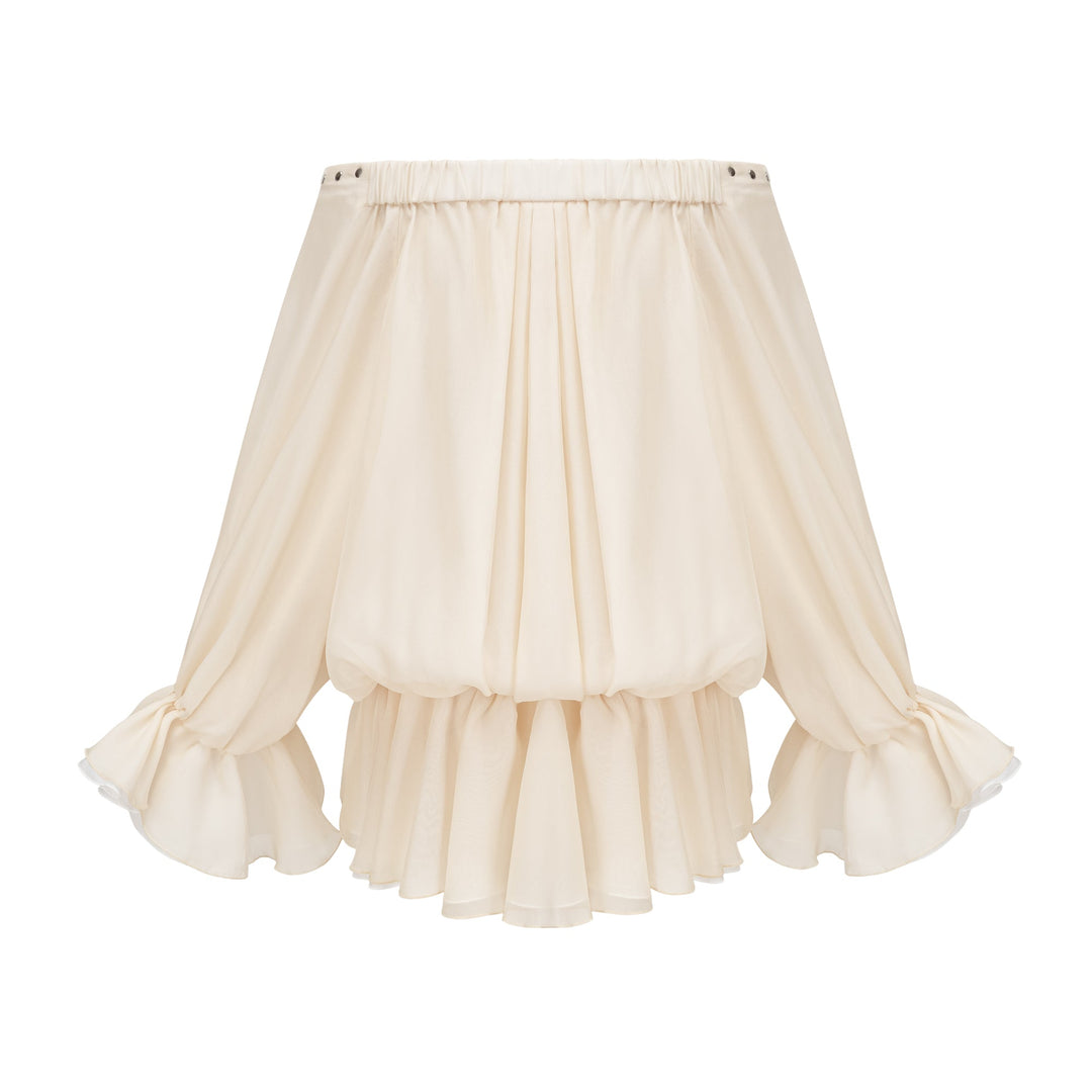 Avellia Serene Chiffon Off-Shoulder Mini Dress