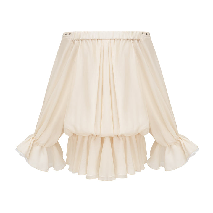 Avellia Serene Chiffon Off-Shoulder Mini Dress