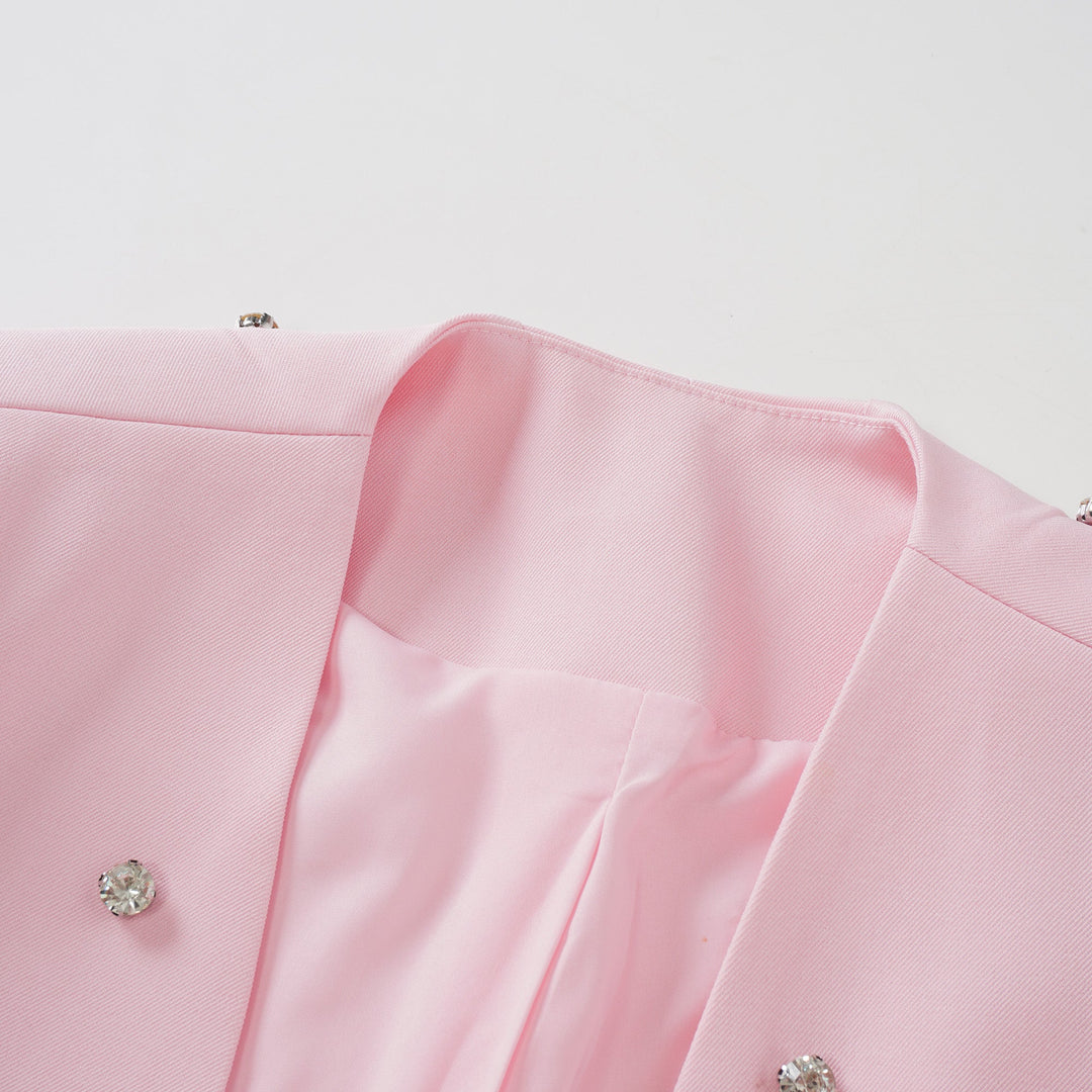 Avellia Rosé Crystal Embellished Jacket & Dress Set