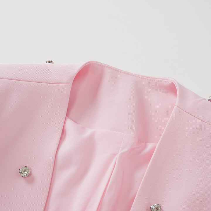 Avellia Rosé Crystal Embellished Jacket & Dress Set