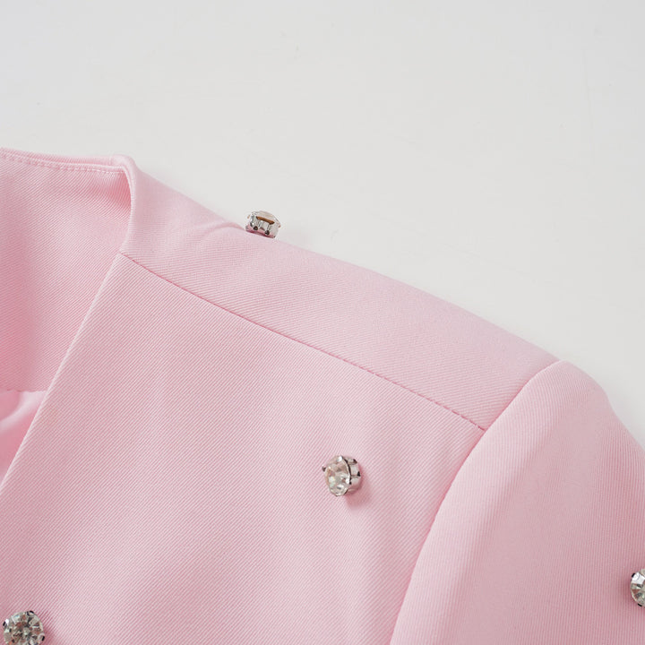 Avellia Rosé Crystal Embellished Jacket & Dress Set