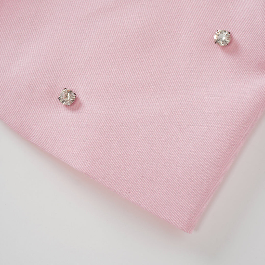 Avellia Rosé Crystal Embellished Jacket & Dress Set