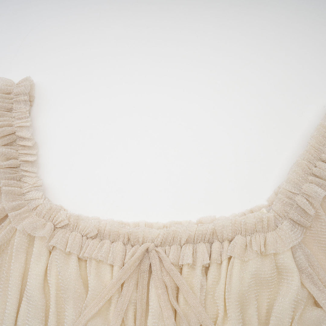 Avellia Camille Metallic Pleated Midi Dress