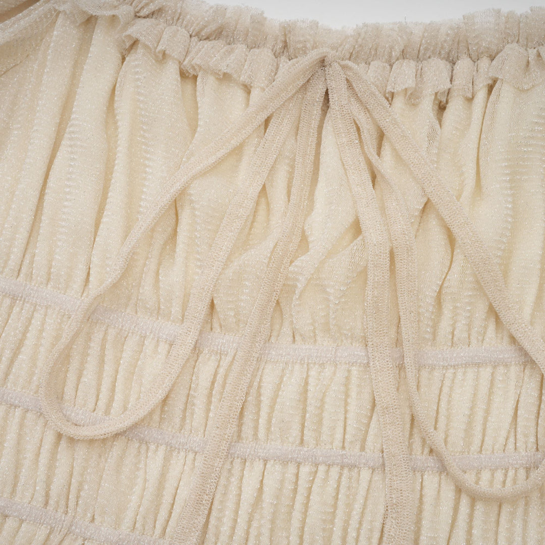 Avellia Camille Metallic Pleated Midi Dress