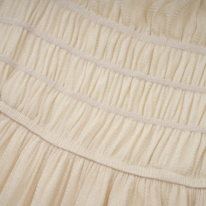 Avellia Camille Metallic Pleated Midi Dress