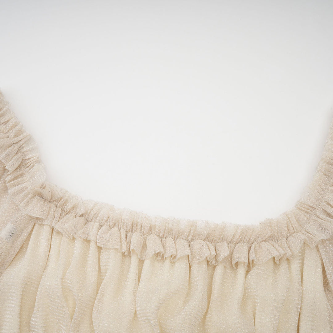 Avellia Camille Metallic Pleated Midi Dress