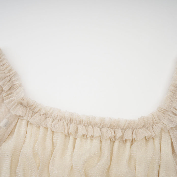 Avellia Camille Metallic Pleated Midi Dress