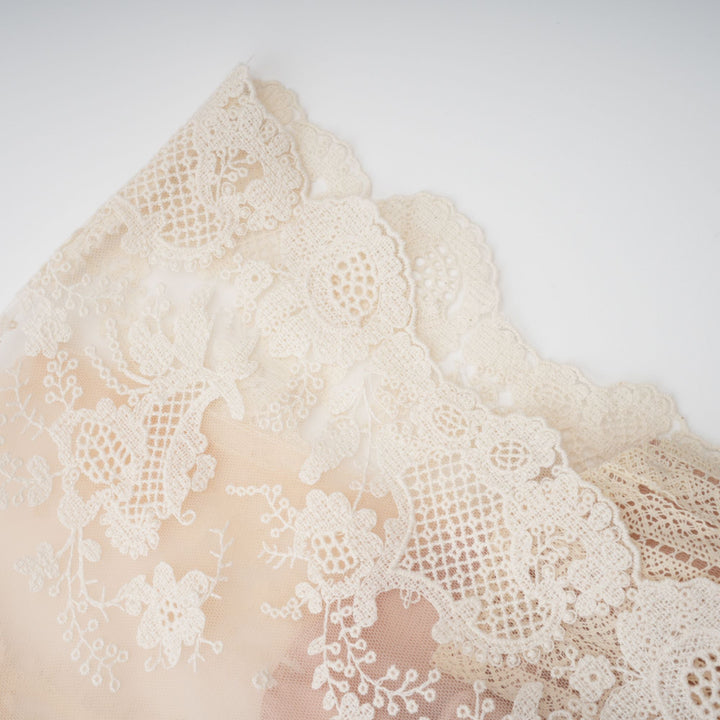 Avellia Meadow Floral-Embroidered Lace Midi Dress