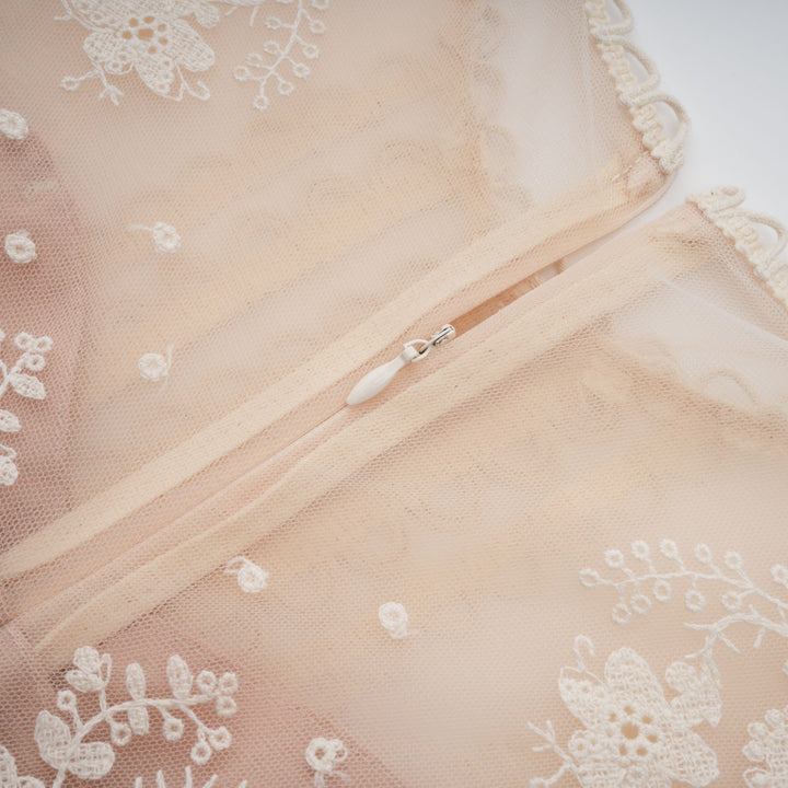 Avellia Meadow Floral-Embroidered Lace Midi Dress