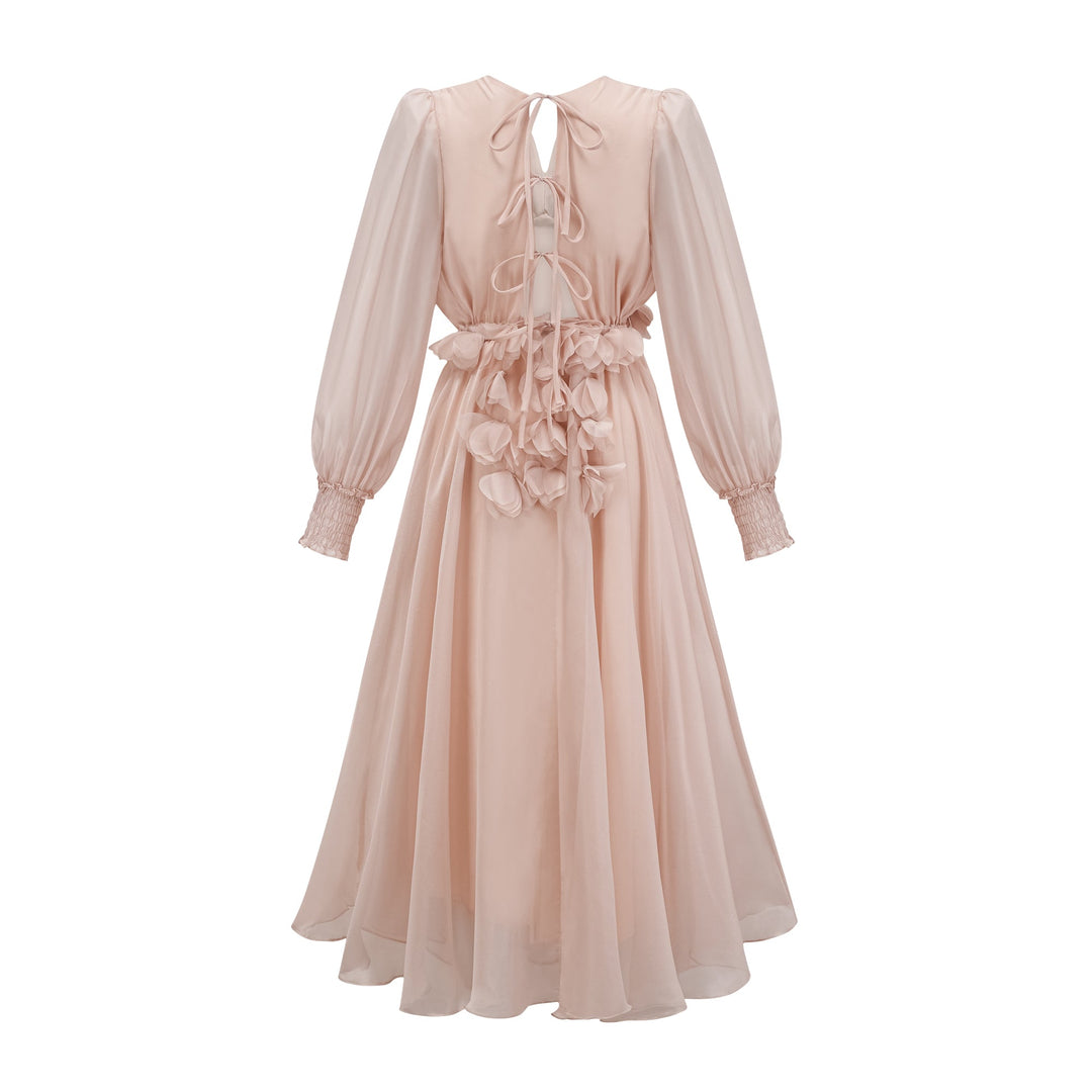 Avellia Faye Faux-Floral Embellished Midi Dress