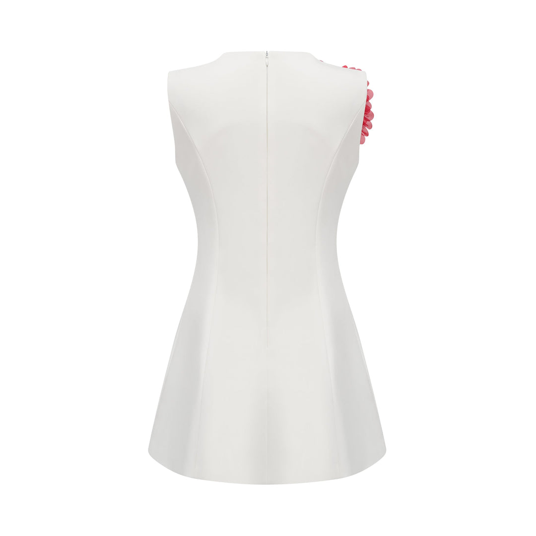 Avellia Pearl 3D-Petal Sleeveless Mini Dress