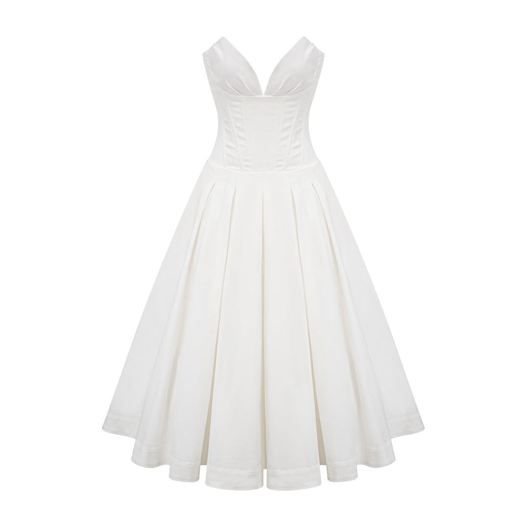 Avellia Katherine Ivory Elegance Midi Dress