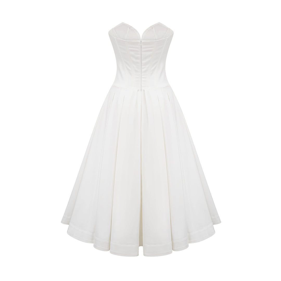 Avellia Katherine Ivory Elegance Midi Dress