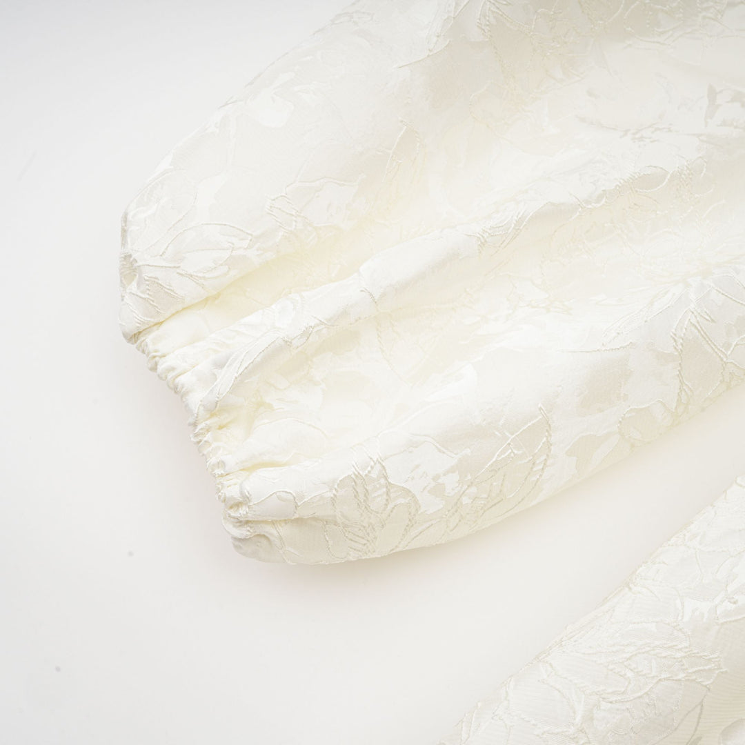 Avellia Bianca Jacquard Tiered Mini Dress