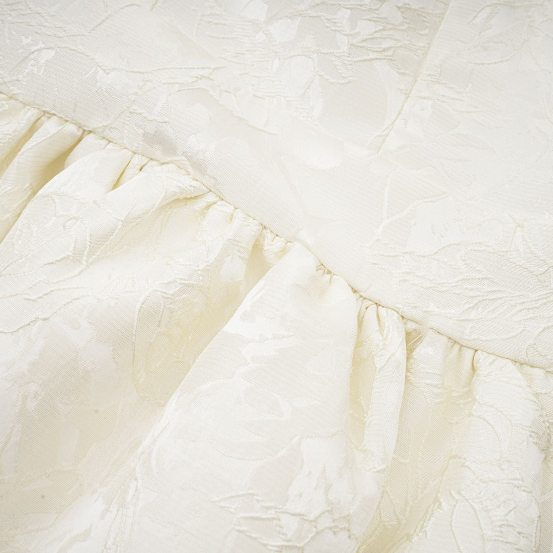 Avellia Bianca Jacquard Tiered Mini Dress