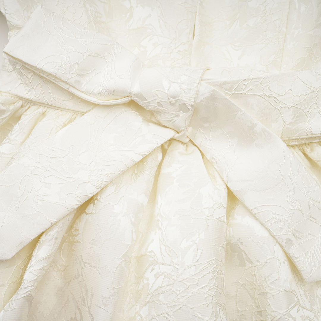 Avellia Bianca Jacquard Tiered Mini Dress