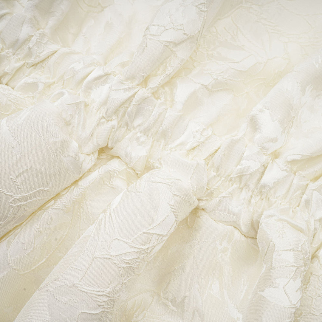 Avellia Bianca Jacquard Tiered Mini Dress