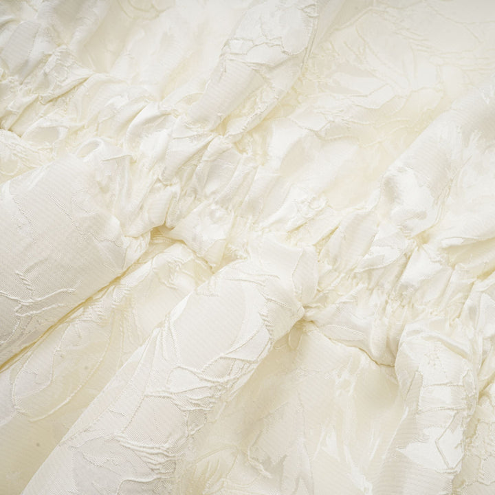 Avellia Bianca Jacquard Tiered Mini Dress