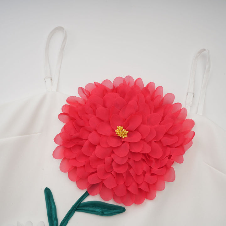 Avellia Pearl 3D-Petal Sleeveless Mini Dress