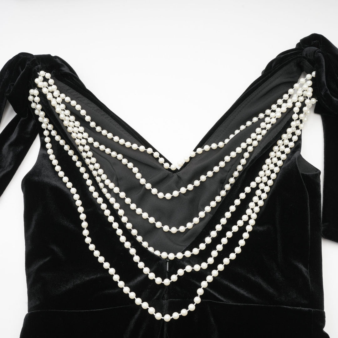 Avellia Luxe Velvet Embellished Maxi Dress