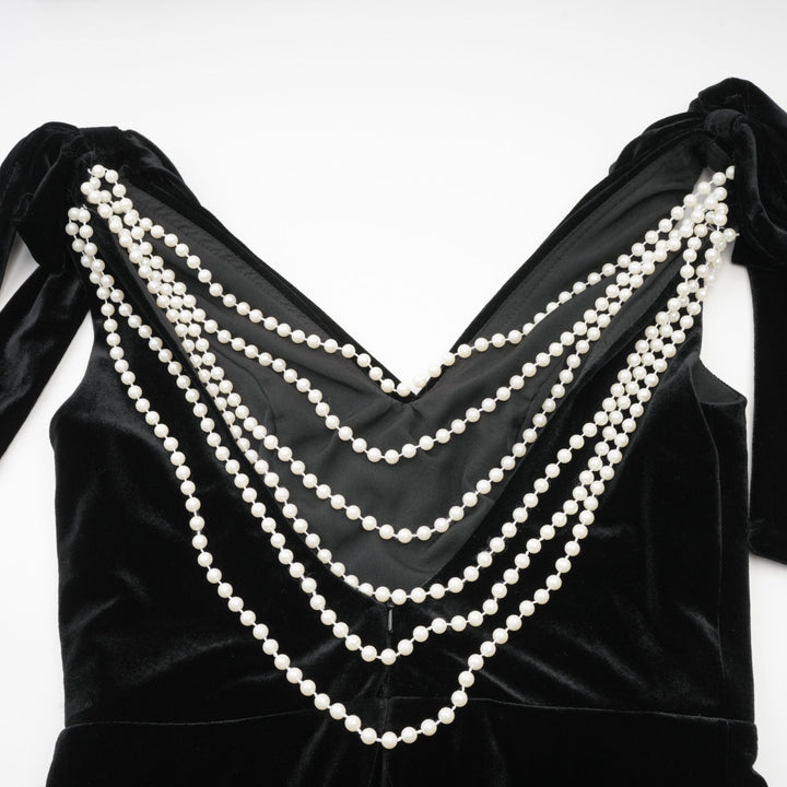 Avellia Luxe Velvet Embellished Maxi Dress