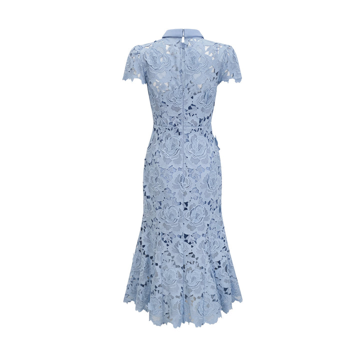 Avellia Aurore Blue Blossom Lace Midi Dress