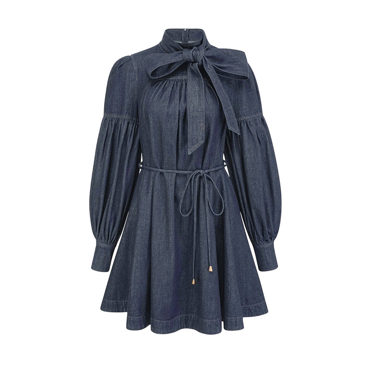 Avellia Mirabel Midnight Stitch Denim Mini Dress