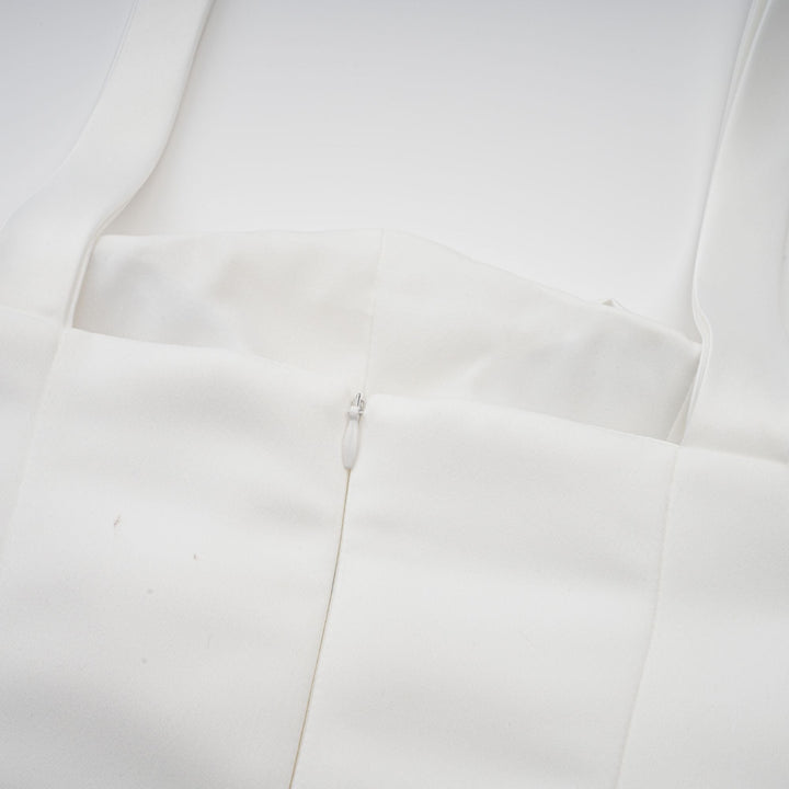 Avellia Celeste White Halterneck Ruffled Mini Dress