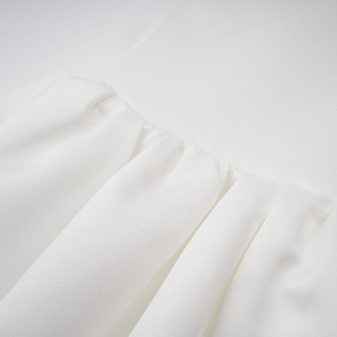 Avellia Celeste White Halterneck Ruffled Mini Dress