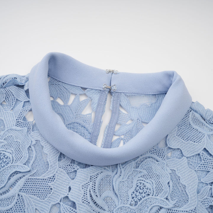 Avellia Aurore Blue Blossom Lace Midi Dress