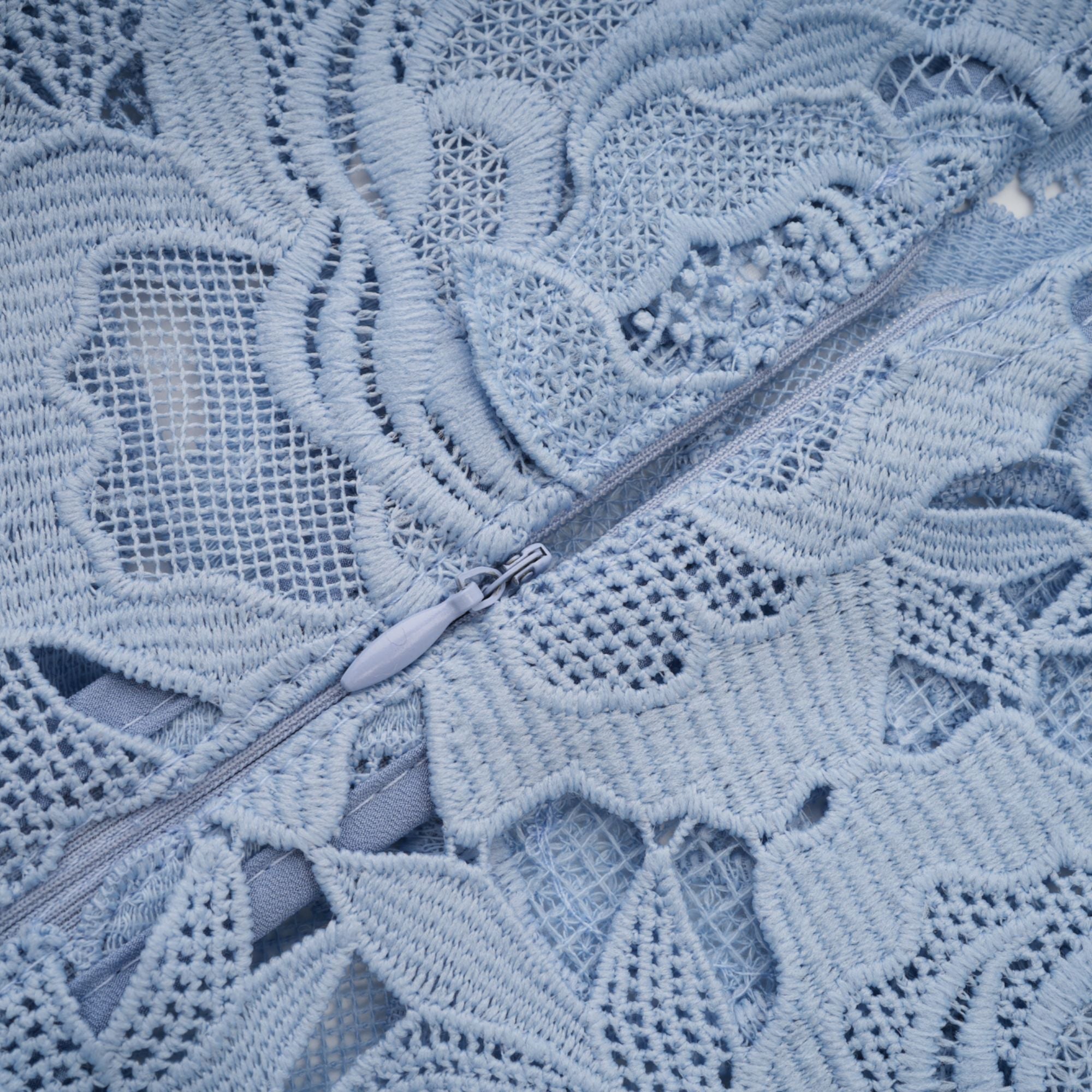 Avellia Aurore Blue Blossom Lace Midi Dress