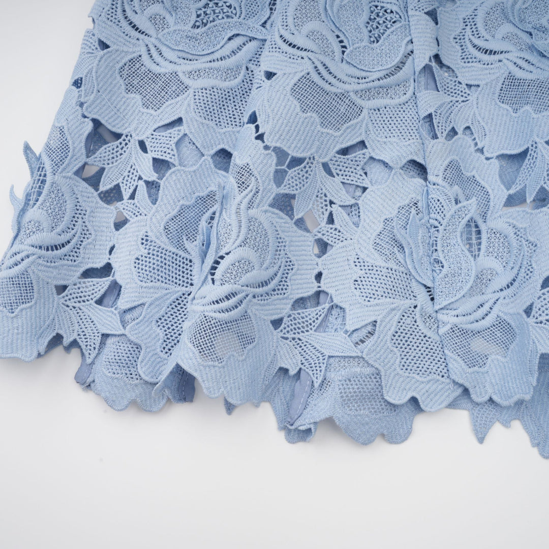 Avellia Aurore Blue Blossom Lace Midi Dress