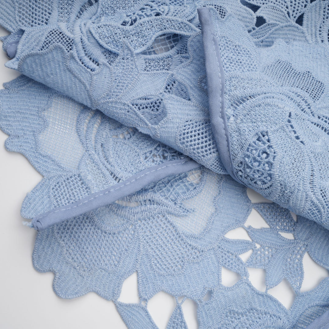 Avellia Aurore Blue Blossom Lace Midi Dress