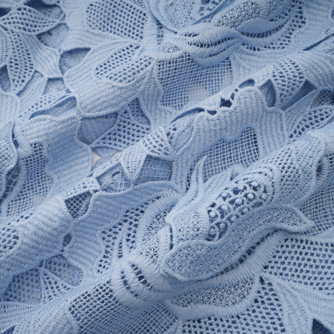 Avellia Aurore Blue Blossom Lace Midi Dress