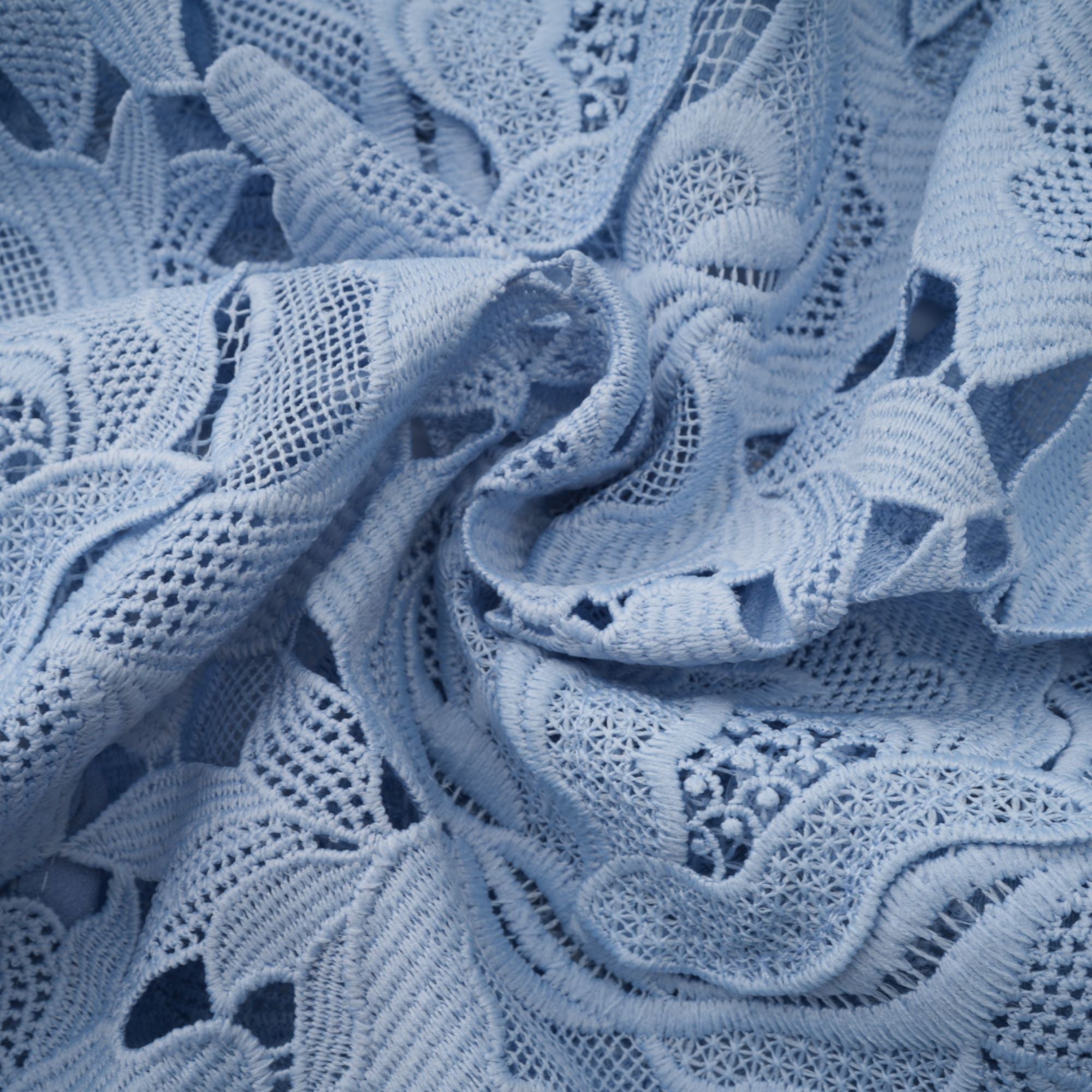 Avellia Aurore Blue Blossom Lace Midi Dress