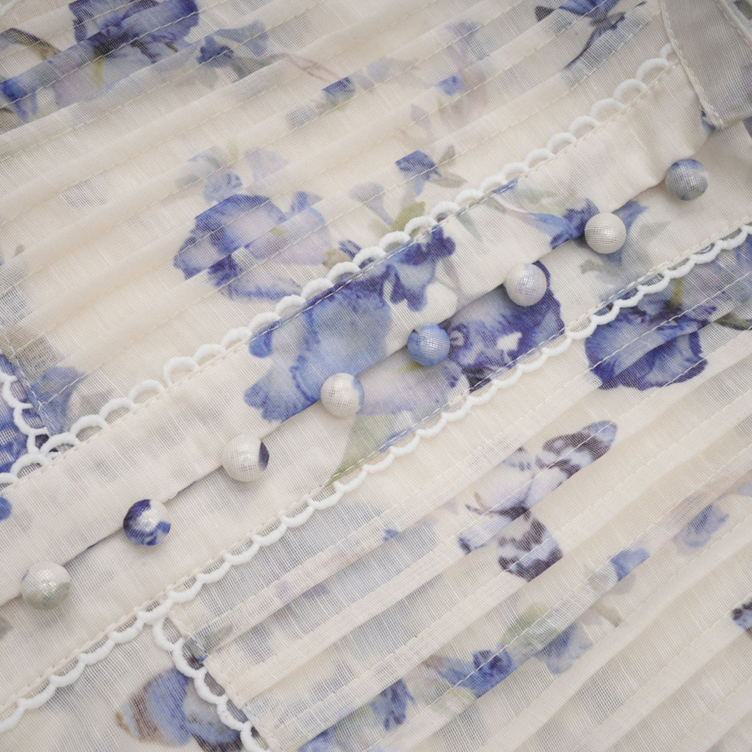 Avellia Rosalie Floral-Print Flared Chiffon Mini Dress