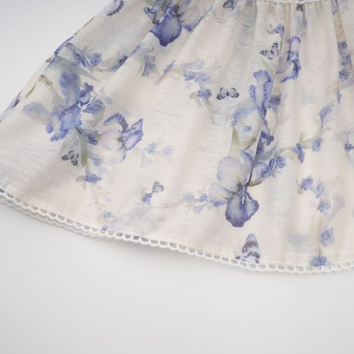 Avellia Rosalie Floral-Print Flared Chiffon Mini Dress