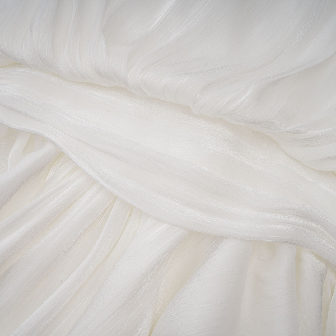 Avellia Mahault Ivory Glitter Pleated Mini Dress