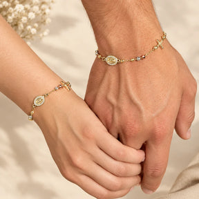 Kit 2 Pulseiras Rosário - Ouro 18k