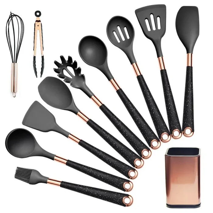 Kit Evelinne de Utensílios de Cozinha em Silicone