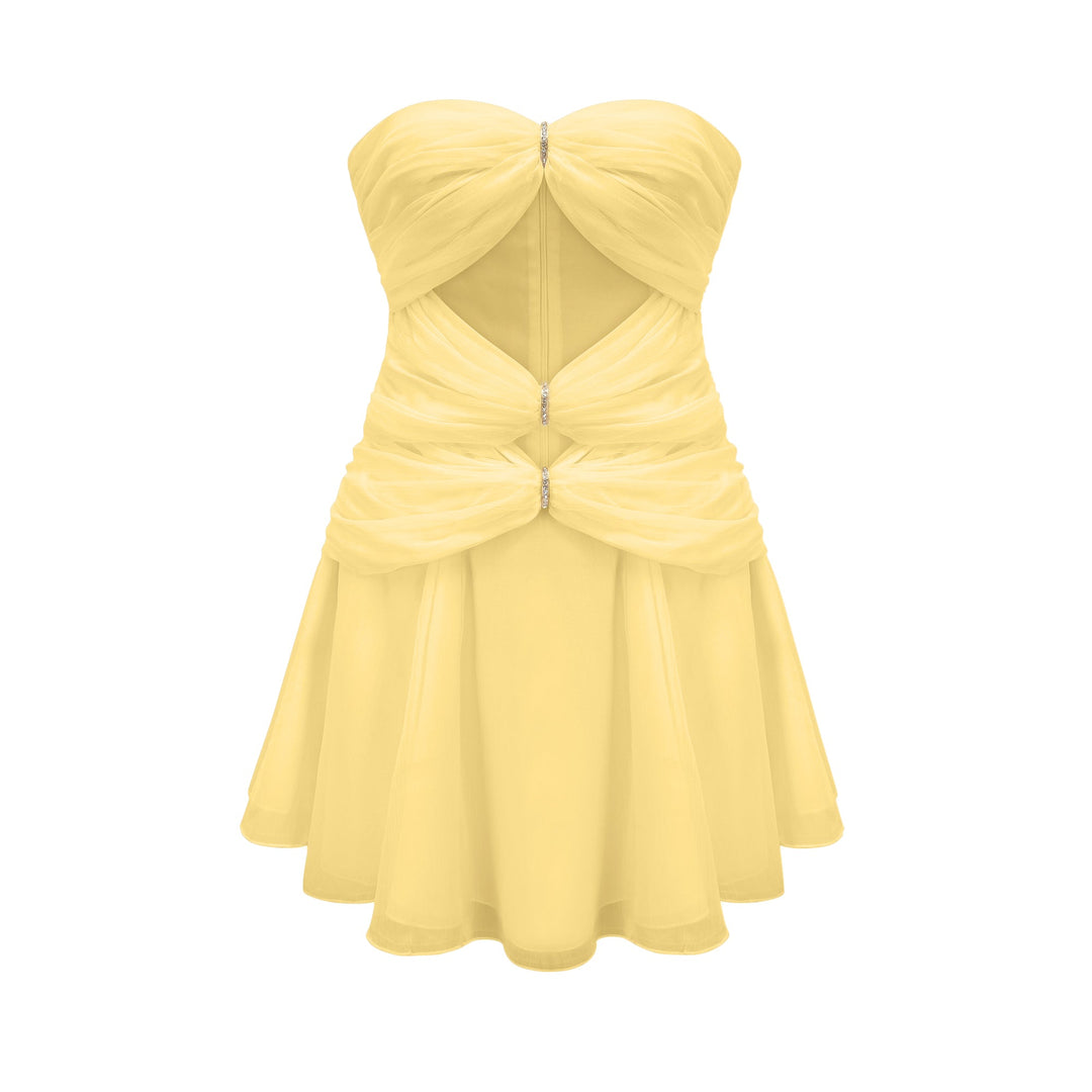 Avellia Émilienne Twilight Pleated Mini Dress