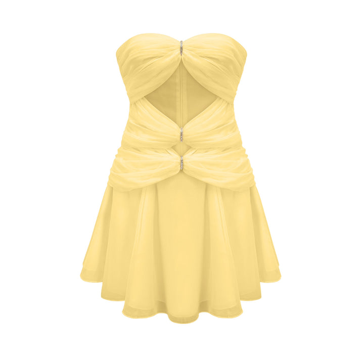 Avellia Émilienne Twilight Pleated Mini Dress