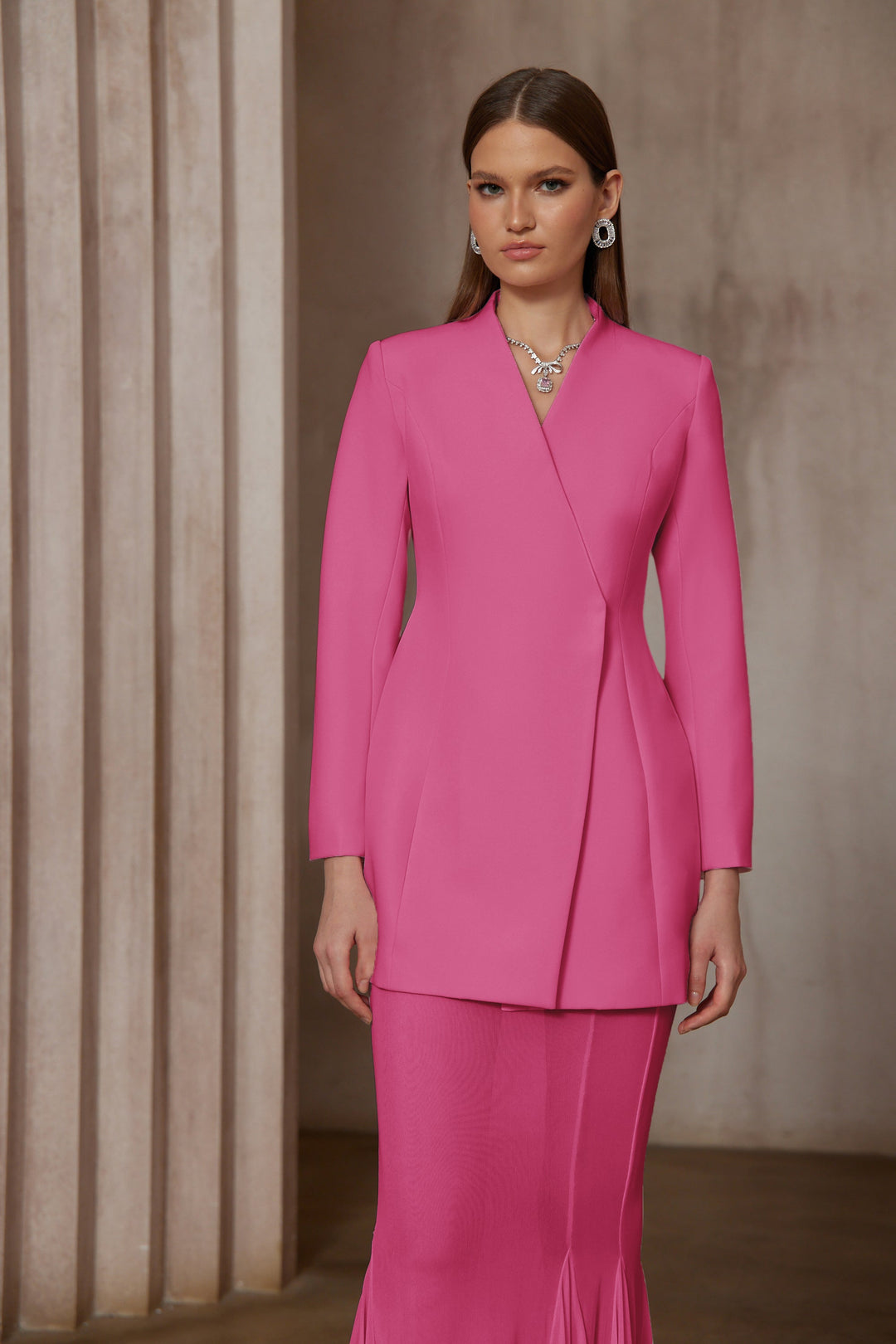 Enora Barrel Design Jacket & Skirt Set